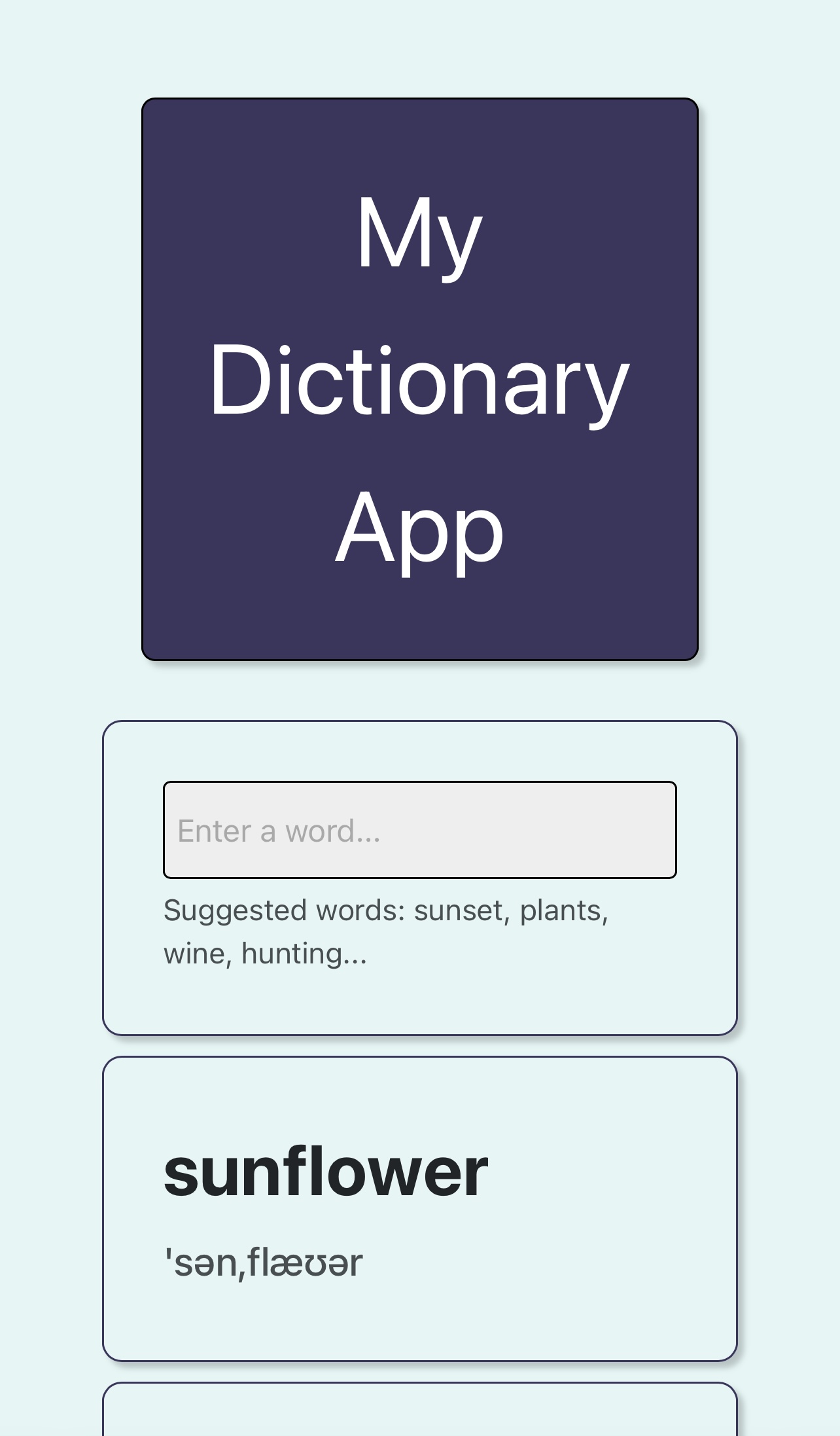 Dictionary Project